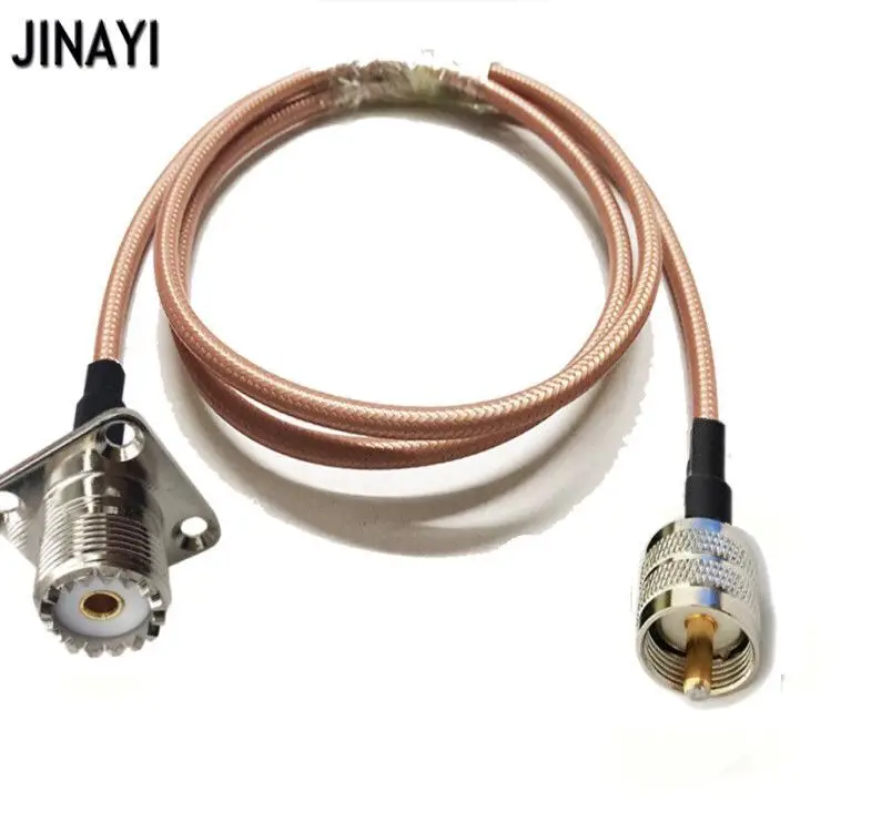 UHF PL259 штекер к SO239 гнездо 4 отверстия фланцевый панельный разъем RF коаксиальный