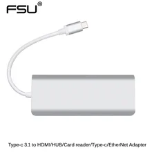 Высокая скорость типа 3,1-C к HDMI/кард-ридер/концентратор/тип-c/EtherNet адаптер Поддержка 4k 10 Гбит/с для HDTV Компьютерная камера Интернет