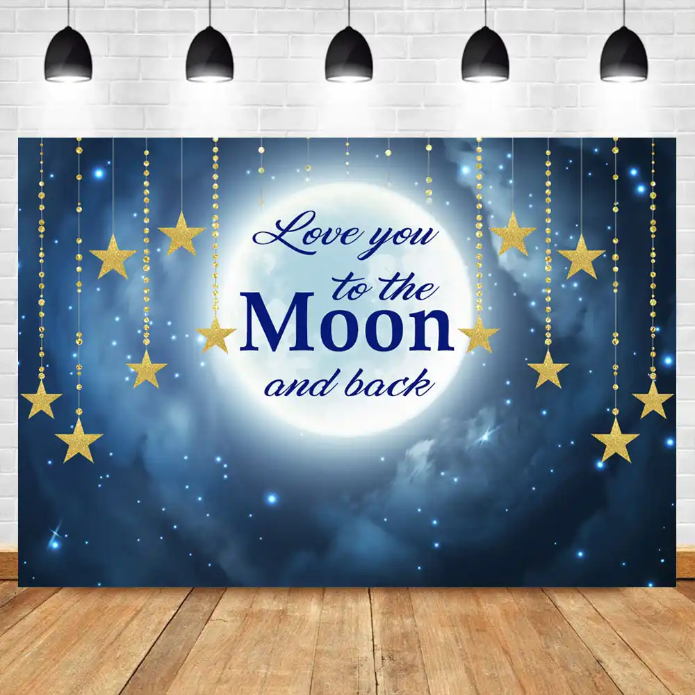 Neoback Love You To The Moon And Back Backdrop Baby Shower Newborn Twinkle Twinkle Little Star Backdrops Birthday Background