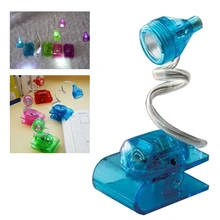 Мини портативный светодиодный светильник для чтения книг, светильник с музыкальной подставкой, гибкая лампа с зажимом для ноутбука, случайный цвет