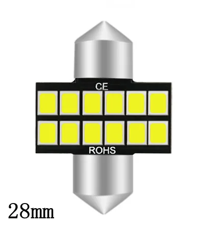 2 шт. Автомобильный светодиодный светильник 28 мм 39 мм 41 мм 2835 Smd C5w C10w автомобильная лампа Внутреннее освещение внешнее освещение белый 10-30 в - Испускаемый цвет: 28mm-white