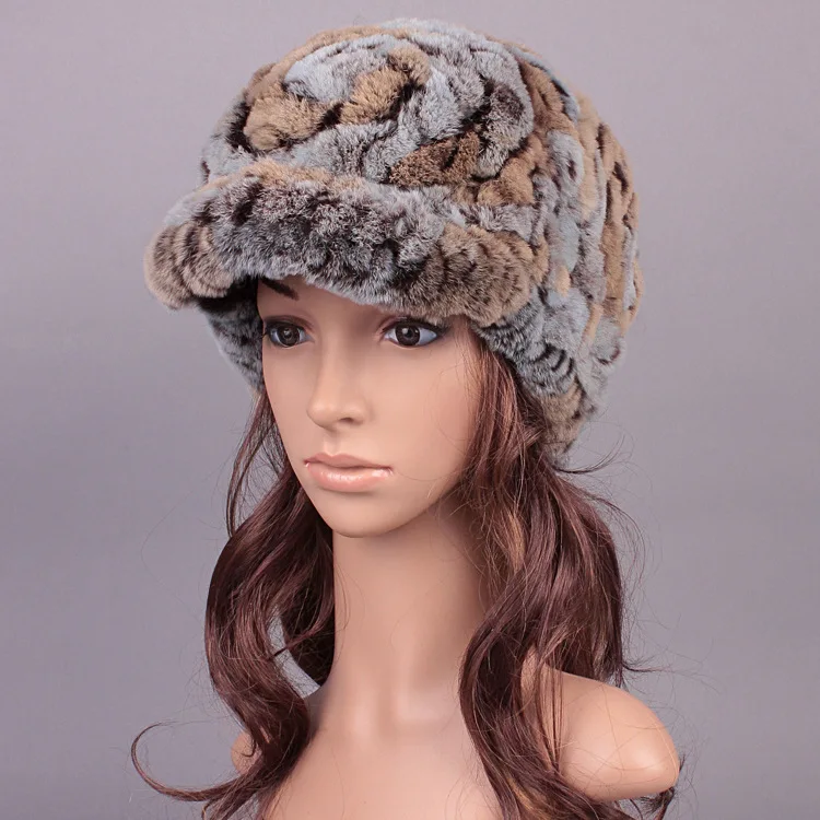 Модные кепки меховые шапки для женщин меховые женские вязаные шапки многоцветные полосатые повседневные теплые зимние шапки для девочек