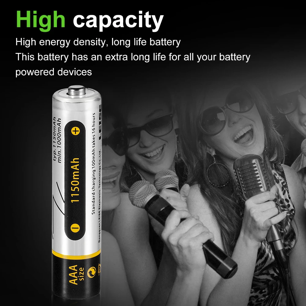 4pcs/lots AAA 1150mAh Rechargeable Battery 3A 1.2V nimh Batteries in one Battery Case High Capacity for mouse clock microphone