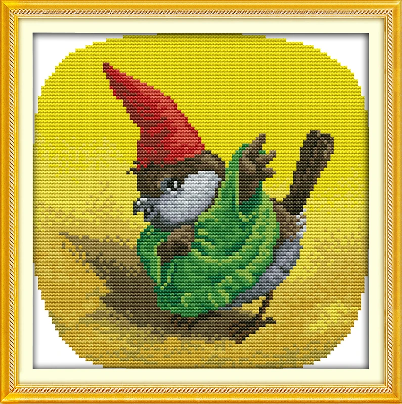 

Hot A magic bird cottom DMC Animal cross stitch kits 14ct white 11ct printed embroidery DIY handmade needle work wall home decor