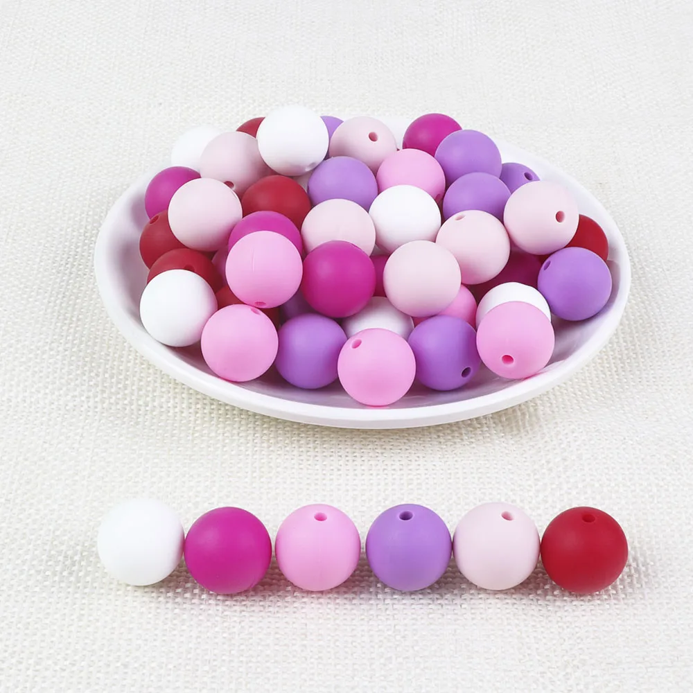 BOBO.BOX 300pcs Silicone Beads 12mm Food Grade Baby Teethers Beads Round Pacifier Chain Accessories Baby Silicone Teething Toys