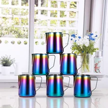 Frothing jug Espresso Coffee Pitcher Barista Craft Coffee Latte Milk Frothing Jug Stainless Steel Colorful Mug Frothing Jug600ml