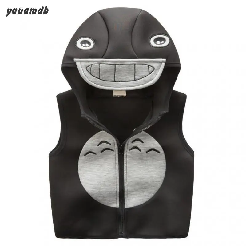 

Kids vest coat 2017 autumn spring boys Waistcoats cotton brand clothing black color hooded children outerwear cuasul clothes y34