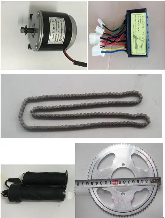 

Electric bike conversion kit 250W MY1016 DC Ebike Brush Motor Chainwheel Tooth Disc Throttles 24V Controller motor kits