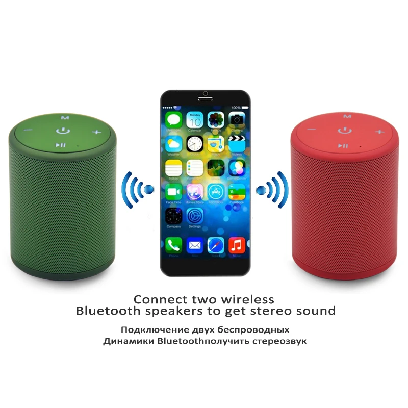Мини Колонка M & J T2 5 Вт водонепроницаемая с микрофоном|waterproof bluetooth speaker|bluetooth