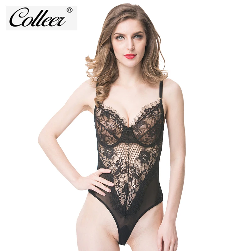 COLLEER 2017 Women Bra Set Sexy Siamesed Bra Brief Underwear Lace Push Up Women Bra Set