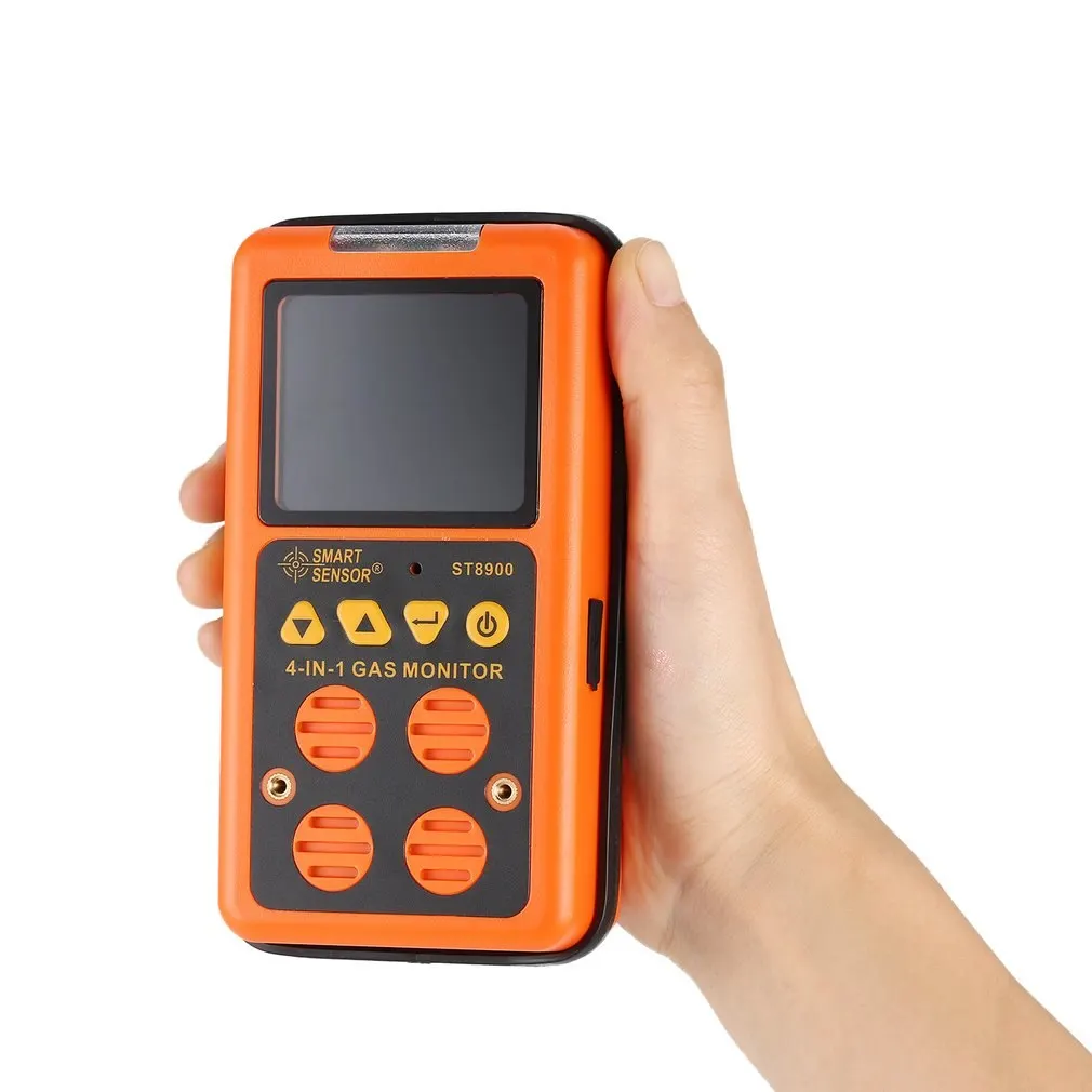 

4 in 1 EU Digital Gas Detector O2 H2S CO LEL Handheld Mini Gas Analyzer Air Monitor Gas Leak Tester Carbon Monoxide Meter ST8900