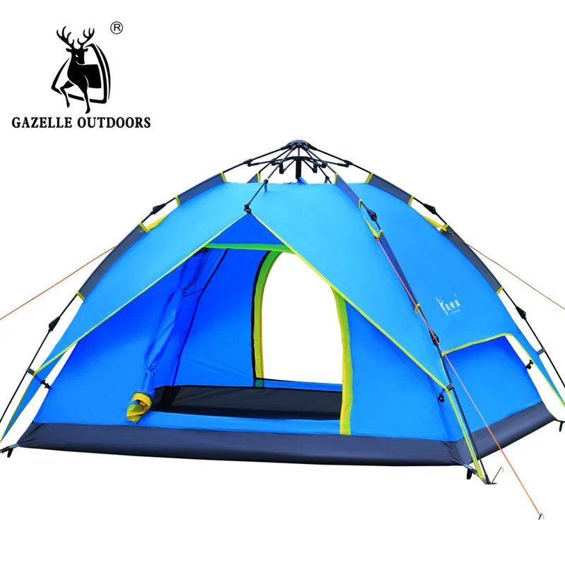 Hydraulic automatic tent outdoor camping supplies 3-4 people double rainproof camping tent Hydraulic automatic tent outdoor camping supplies 3-4 people double rainproof camping tent