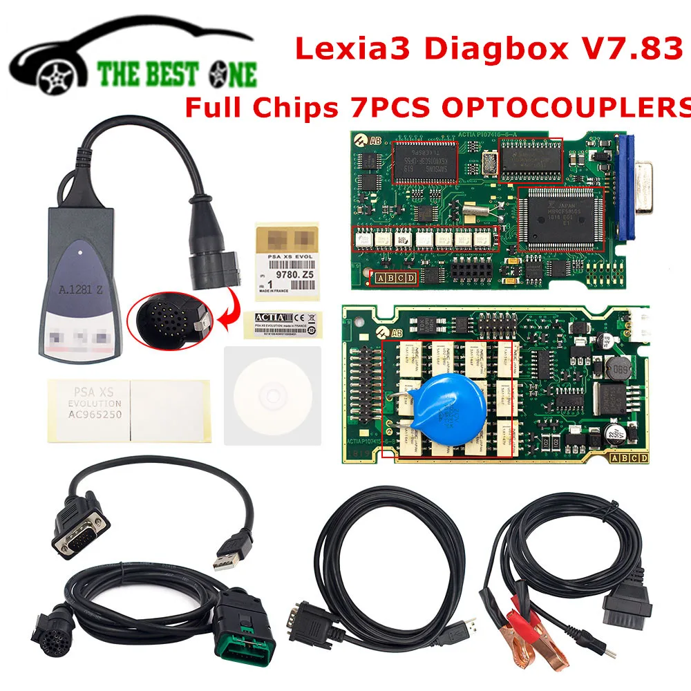 Лучший золотой чип Lexia 3 PP2000 полный Diagbox V7.83 921815C AER Lexia3 V48/V25 диагностический