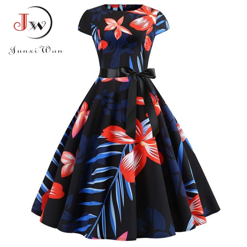 Floral Print Summer Dress Women Short ...