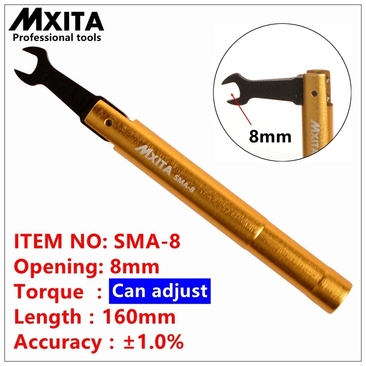 1-3N. m 8lb 8 мм Mxita SMA динамометрический ключ РЧ Разъем открытие электромагнитный гаечный ключ коаксиальный адаптер конвертер прямой goldpl