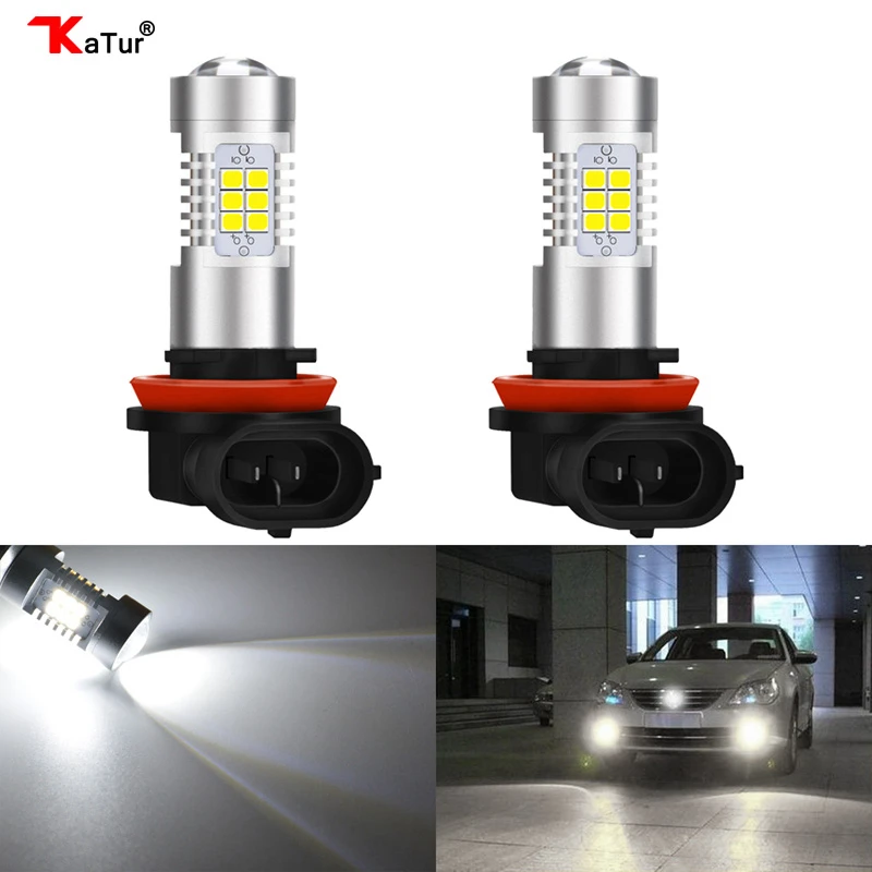 

Katur 2x H8 H11 LED Bulbs H7 H10 9145 HB3/9005 HB4/9006 2504 PSX24W 5202 H16 LED Fog Light Bulbs DRL Lamp Bright White 6000K