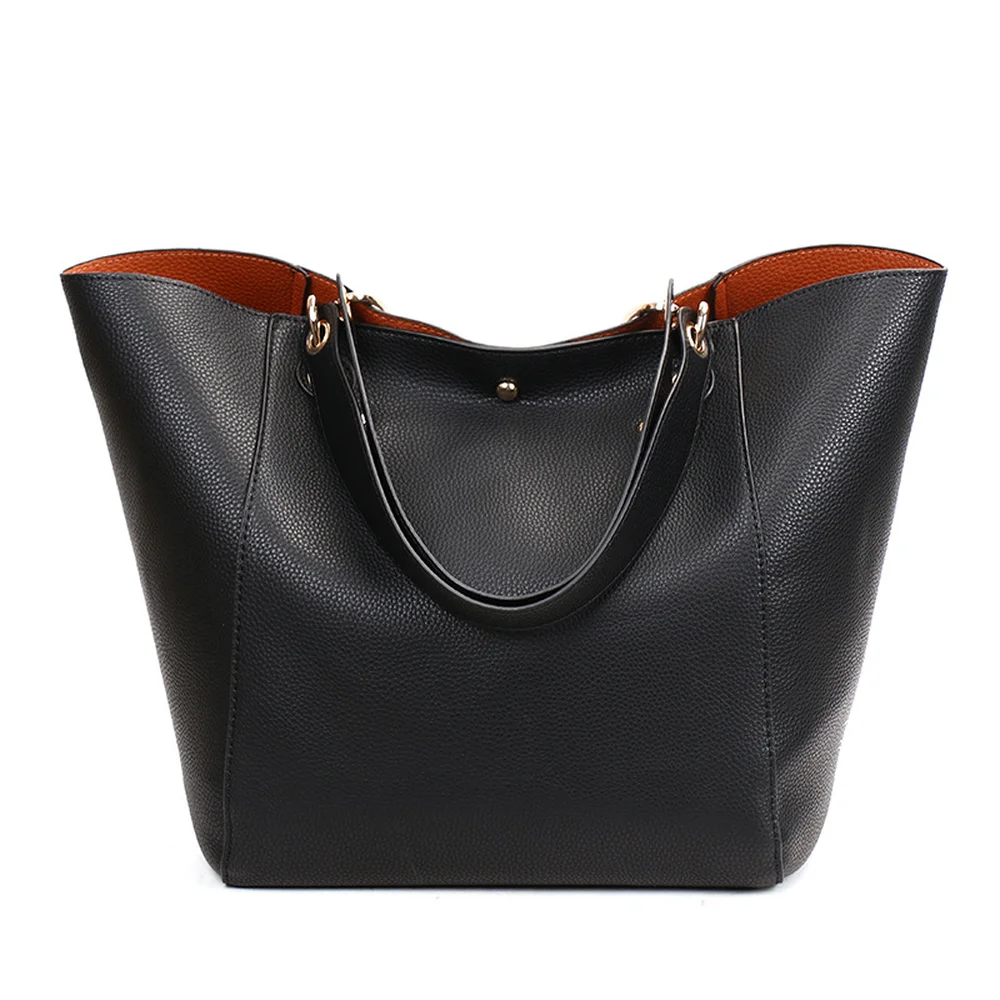 

2018 Autumn Winter New Fashion Retro Single Shoulder Handbag Large Capacity Tote Rose Gold Fuchsia Bronze Composite Bag Big