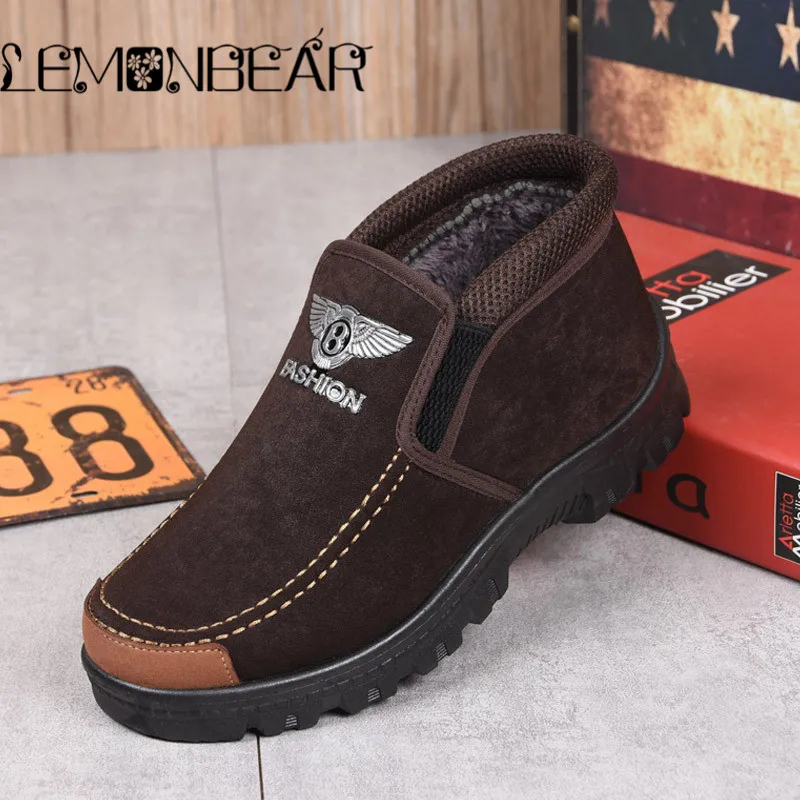 

New Men Boots for Men Winter Snow Boots Warm Fur&Plush High Top Fashion Men Shoes Non-slip Sneakers Boots Men Footwear Fashion