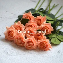 Пыльная розовая роза настоящий на прикосновение шелк розы DIY шелковые свадебные букеты Свадебные украшения для дома цветы коралловые розовые вечерние аксессуары