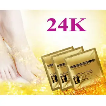 

New Arrival Hot 2Pcs/Pack 24K Gold Foot Peeling Re Mask Remove Dead Skin Cuticle Pedicure