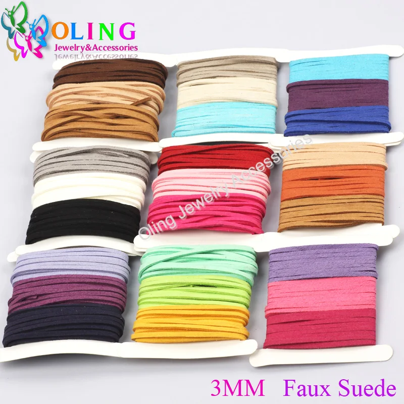 

6M/card Flat square Simulation Paper fleece Cord multiple colors line/Wire DIY necklace Bracelet earrings jewelry making 2019