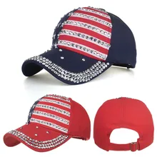 Солнцезащитный козырек кепки для бега Мужская Женская Бейсболка s американский флаг Регулируемая хлопковая кепка в форме звезды, со стразами Кепка#2p30