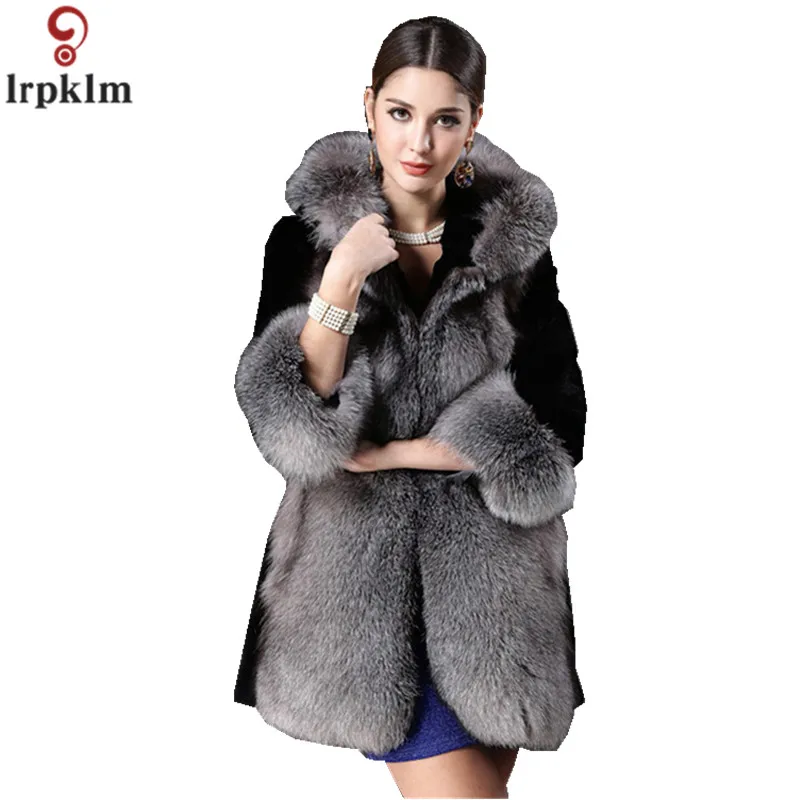 XS 3XL Brands Faux Fur Coat Women 2018 Winter New Warm High Imitation Fur Jacket Female Fur