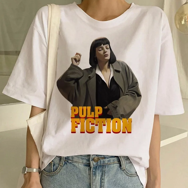 Женская футболка с забавным принтом из фильма Pulp fiction, Миа Харадзюку, Ulzzang, летняя футболка, модная Дева Мэри Миа, футболка, женские футболки