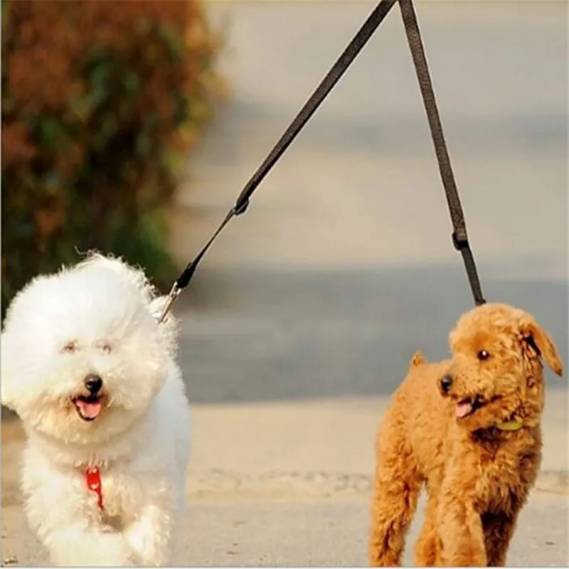 

Nylon Double Dog Coupler Twin Lead 2 Way Two Pet Dogs Walking Leash Splitter Safety Correa de Nylon para Adiestramiento perro