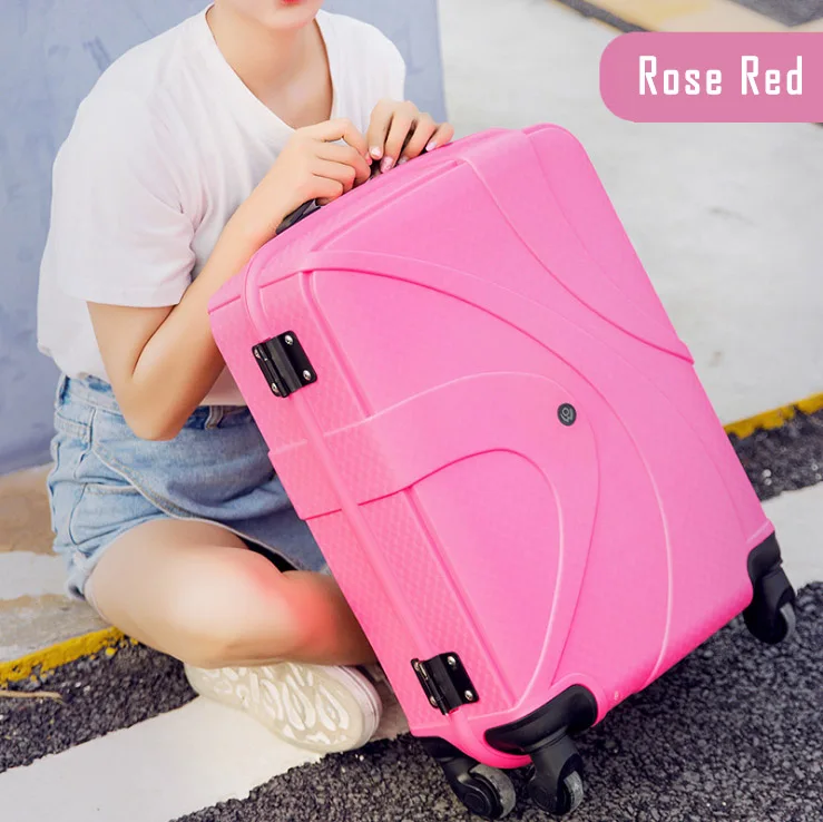19 дюймов переносная сумка-Спиннер для багажа, портативный чемодан на колесиках, чемодан на колесиках для детей, маленькая сумка для каюты, чемодан для девочек - Цвет: 19 Rose Red