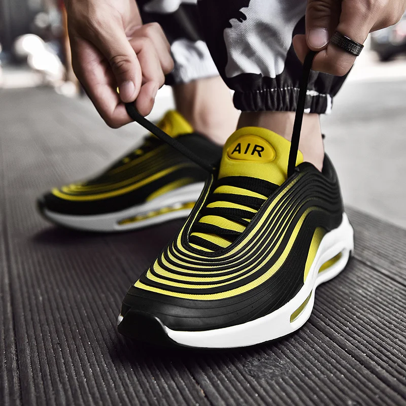 

2019 New Mens Running Shoes Air Cushion Sports Shoes Comfortable Athletic Trainers Sneakers Outdoor Walking Shoes Plus Size 47