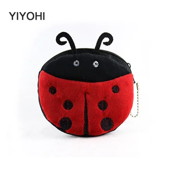 

Hot On Sale Kawaii Cartoon Beetles/Owl / Bees Children Plush Coin Purse Zip Change Purse Wallet Kids Girl Women For Gift