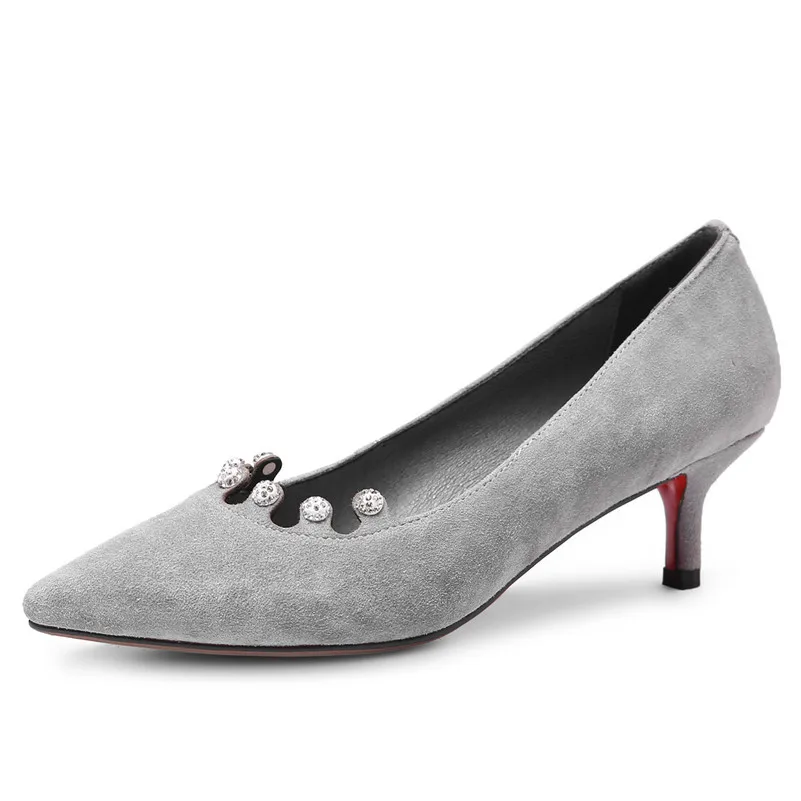Femmes Talons Bout Chaussures Sexy De Hauts 2019 Pointu Mariage Conasco Femme Strass Bureau Mode Pompes À gris Noir Nouvelle Soirée Base qtAgzan