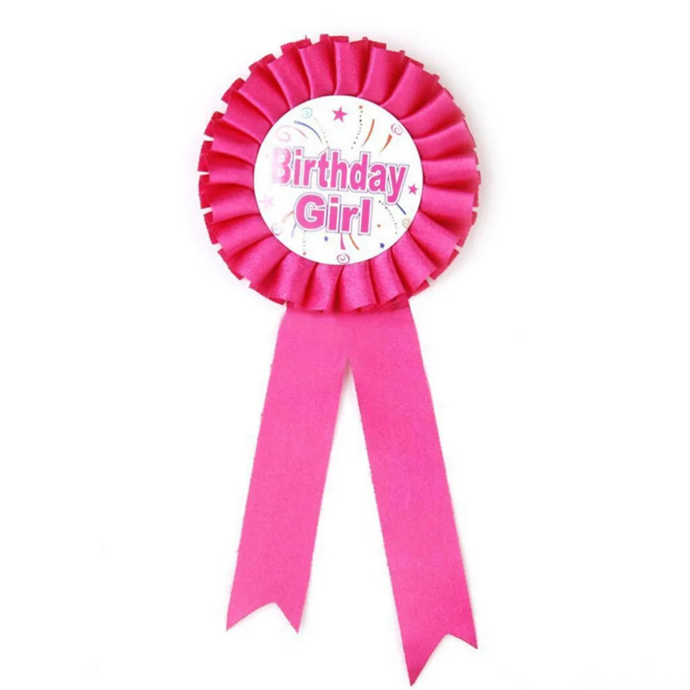 

Pink Blue Boy Girls Birthday Badge baby shower favor Pin On Ribbon Badge child kids birthday Party's Decorations