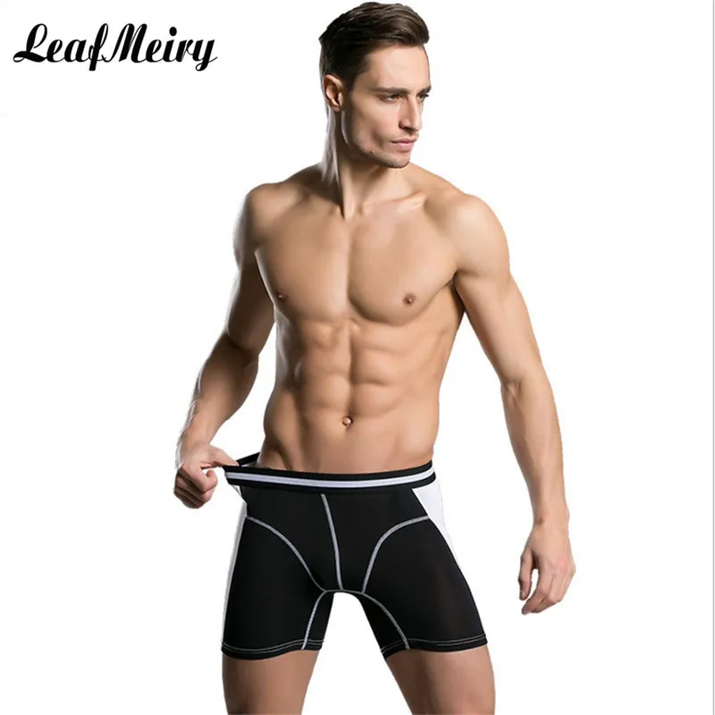 

New Arrival Plus Size Long Leg Men's Underwear Solid Color Comfortable Male Boxer M-XXXL #047