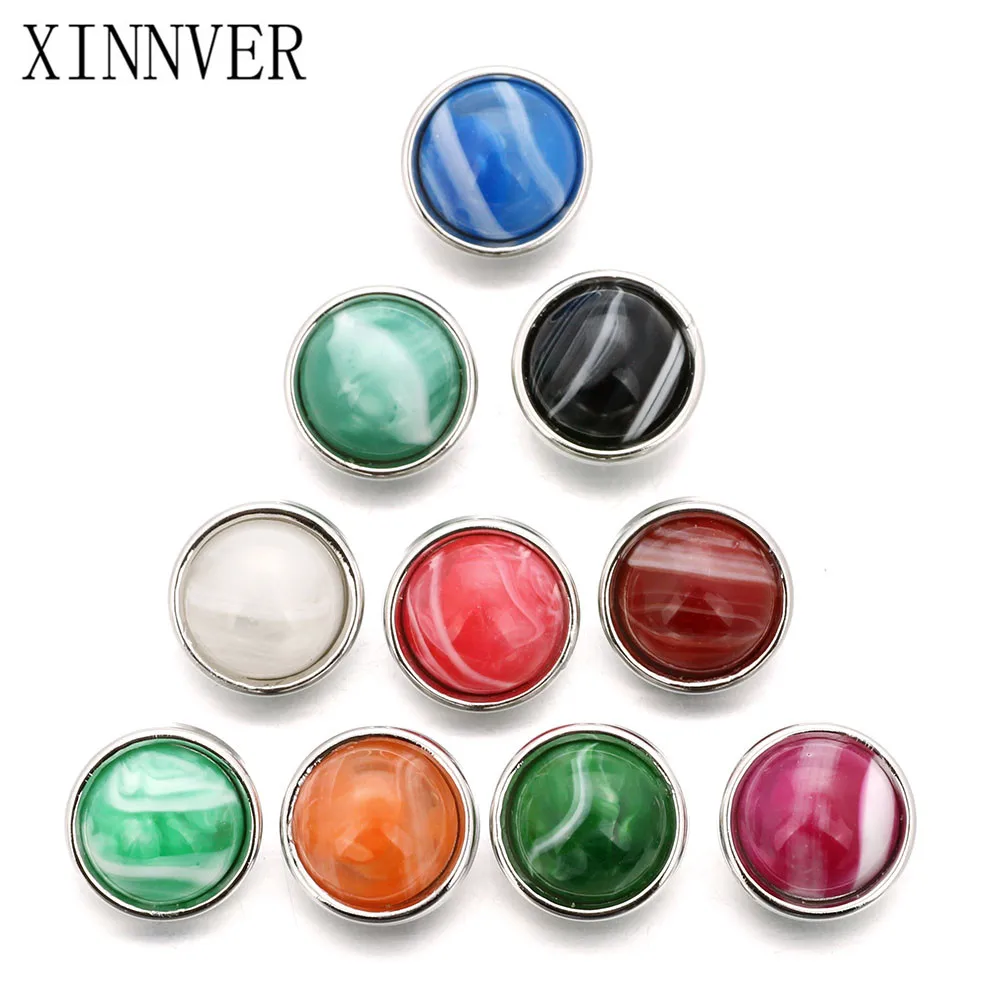 

10pcs/lot Mixed Colors & Pattern 12mm Snap Button Jewelry Metal Stone Snap Fit Snap Earrings Bracelet Jewelry