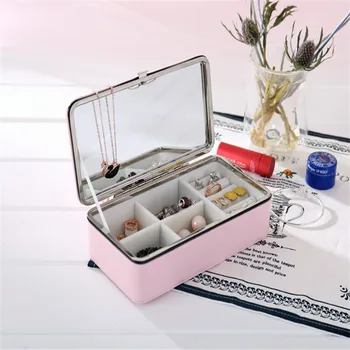 

Portable Travel Long Jewelry Storage Box PU Leather Ring Bracelet Earring Necklace Ornaments Organizer Case