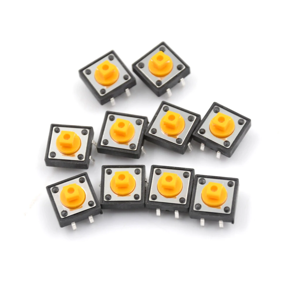 

10Pcs/lot New Sale B3F-4055 Tactile Switch with Caps 12x12x7.3mm 4P DIP PCB Mount Momentary Tactile Switch
