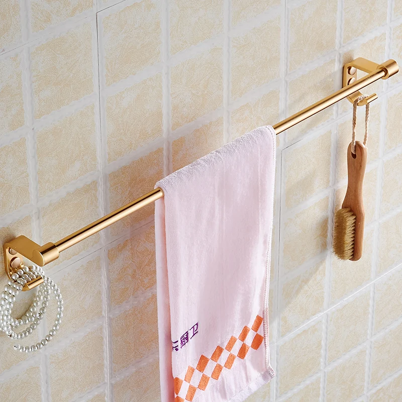 Wall Mounted Towel Bar With Hooks Single Rack Railof Wall Mounted Towel Bar With Hooks Single Rack Railof Decorative Bathroom Accessories E Aluminum Shelf In Bars From Home Improvement On