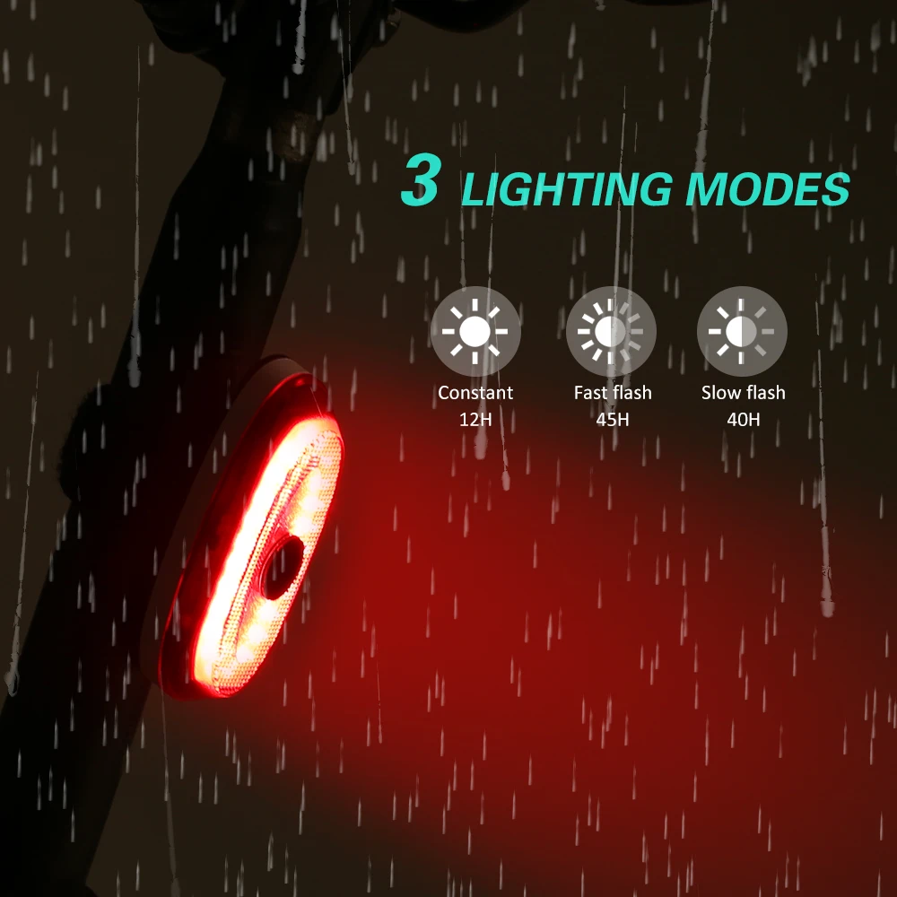 Perfect Smart Bike Bicycle Light Flash Taillight Rear Strap-on USB Charge Led Bike Light Bike Warning Lights Auto-off Ultra-long Battery 1