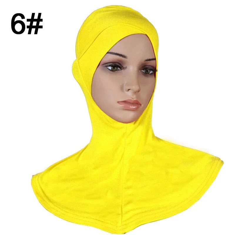 Muslim long single cross design hijab 6 yellow 