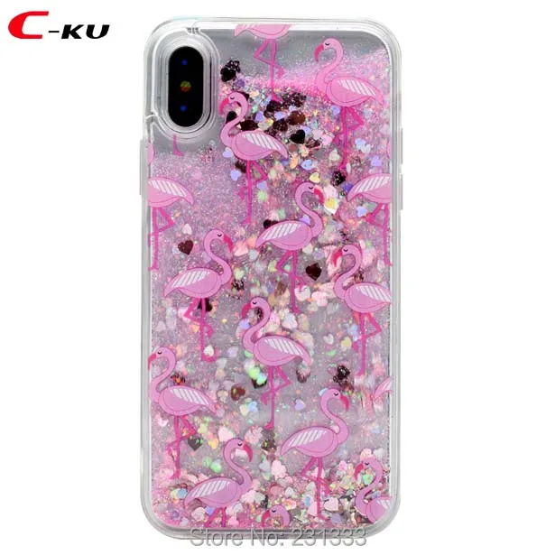 C-ku для Iphone X XS 8 7 PLUS 7plus 6 6S 3D Блестящий жидкий зыбучий песок Жесткий ПК ТПУ чехол