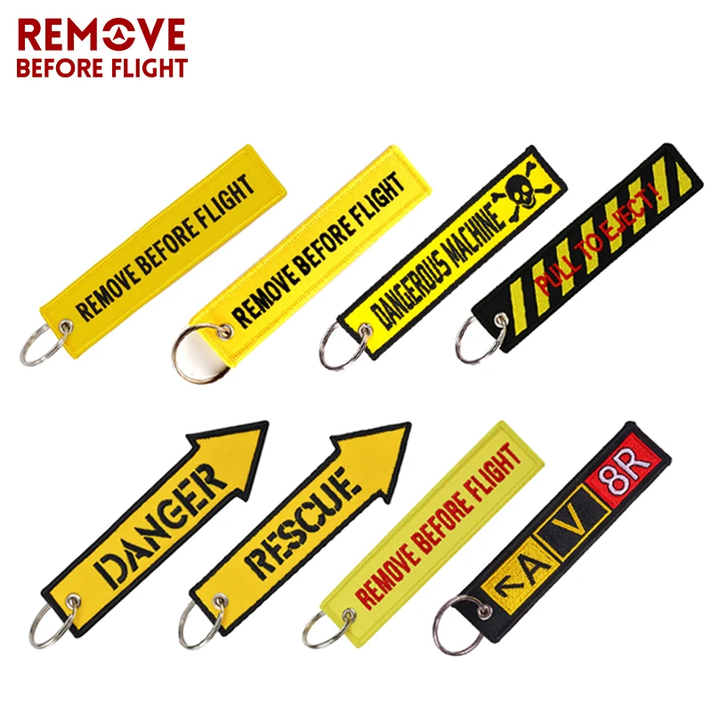 Nuclear Launch Yellow Remove Before Flight Style Key Chain 5.5 x 1 Motorcycle ATV Car Truck Keychain