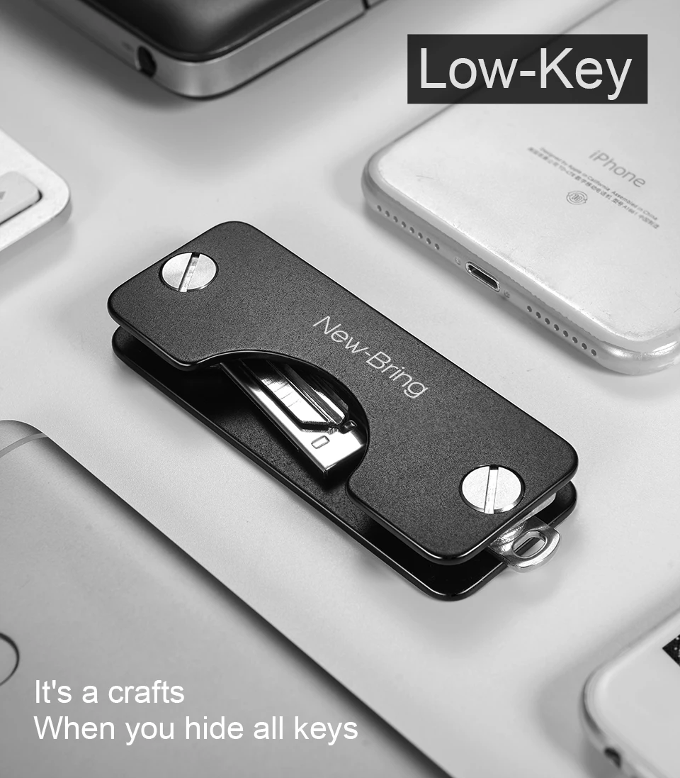 Key Holder Алюминий металлический ключ Организатор Smart Key Ring Кошельки Карманный металлический ключ автомобиля кошелек брелок