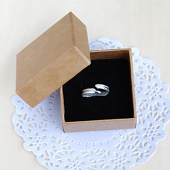 

5*5*3.8cm Kraft paper box Necklace Ring Earrings Necklace Jewelry box Hairpin, corsage gift packing boxes100pcs/lot