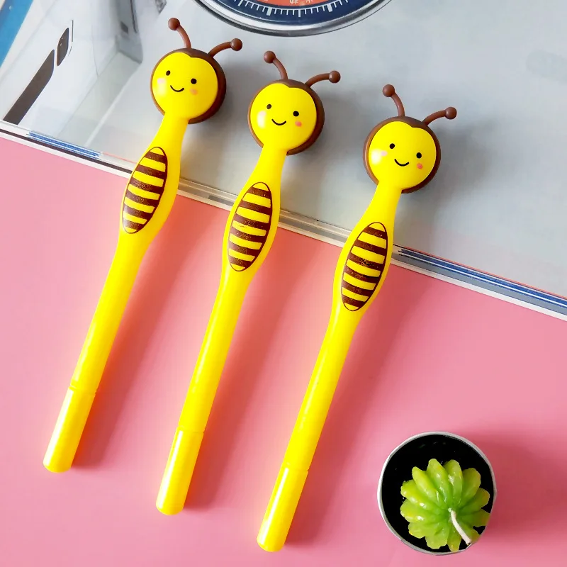 

36pcs/lot Creative Style 0.5mm Black Ink Cute Little Bee Gel Pen Learning Stationery Children's Gifts Bee Pen
