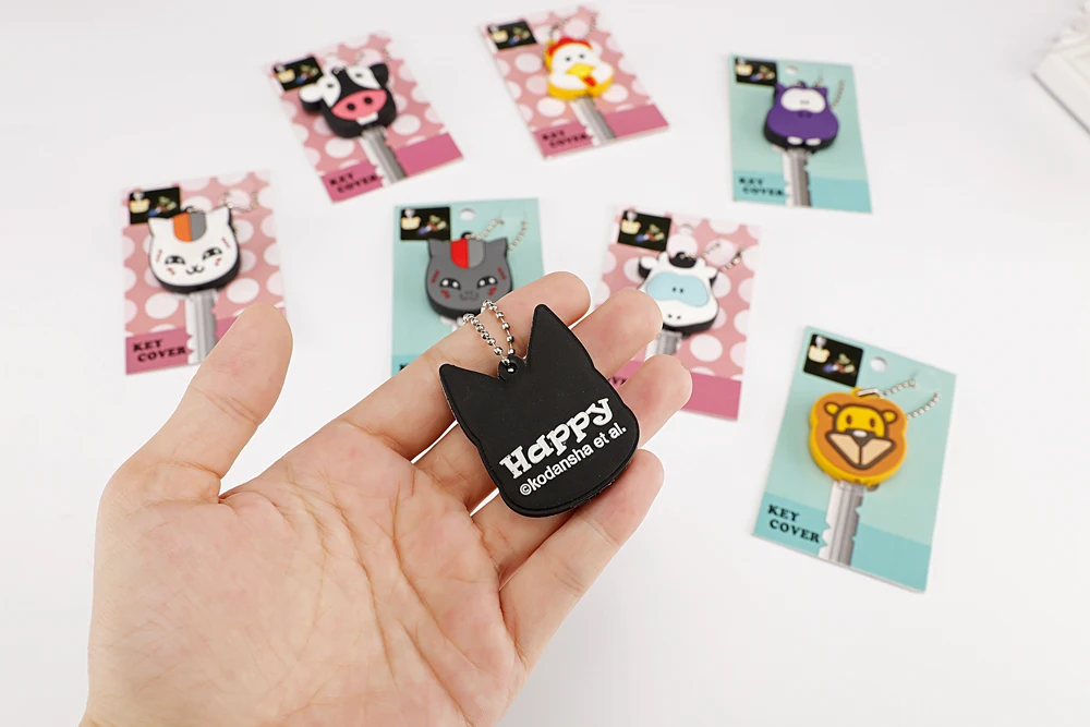 Милый мультяшный силиконовый светильник крышка для ключа Микки брелок Hello Kitty Женская сумка очаровательные аксессуары брелки для ключей Porte Clef
