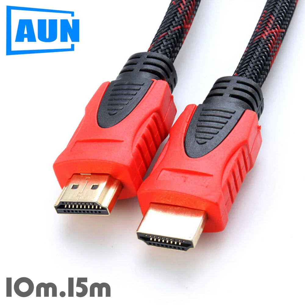 

AUN 1.4 Version HDMI Cable Set in Dual Magnet Ring. 10m, 15m HDMI Cable Support 3D, 1080P for TV, HD Monitor, AUN Projector