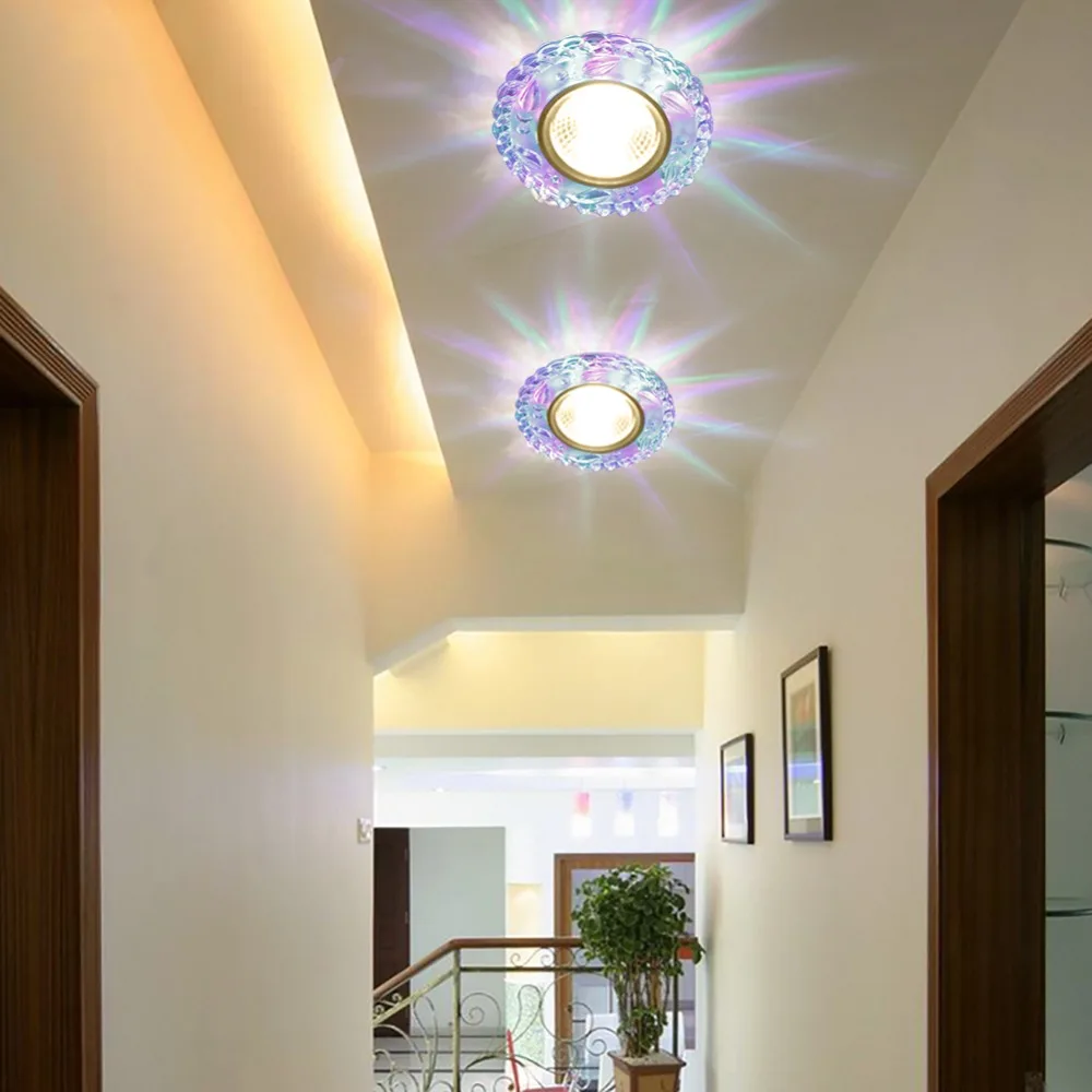 

Modern LED Ceiling Light 3W RGB Porch Lamp Surface Mount Flush Balcony Corridors Lighting Fixture Living Room Decor