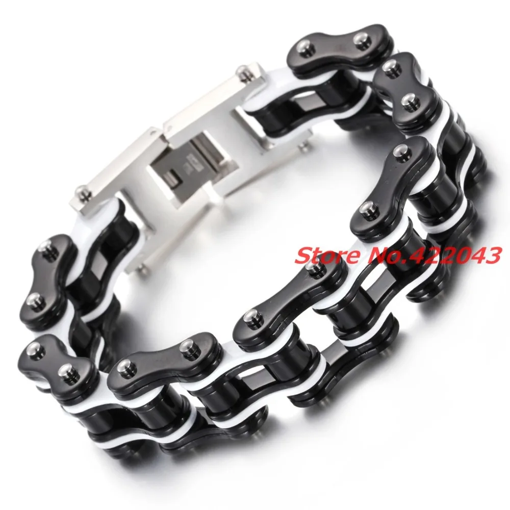 Fashion Charm Mens Bracelets Men Jewelry Silver Black Color Stainless